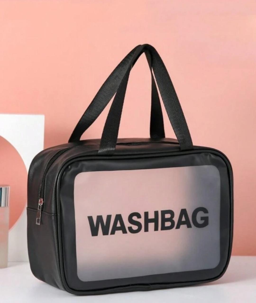 Premium PVC Waterproof Washbag – Portable Clear Toiletry & Makeup Kit Organizer Bag with Top Handle - Image 2