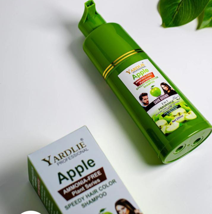 Yardlie Apple Hair Color Shampoo – 2-in-1 Natural Black & Brown Color + Cleanse Formula 400ml – Easy Use for Shiny, Healthy Hair - Image 3