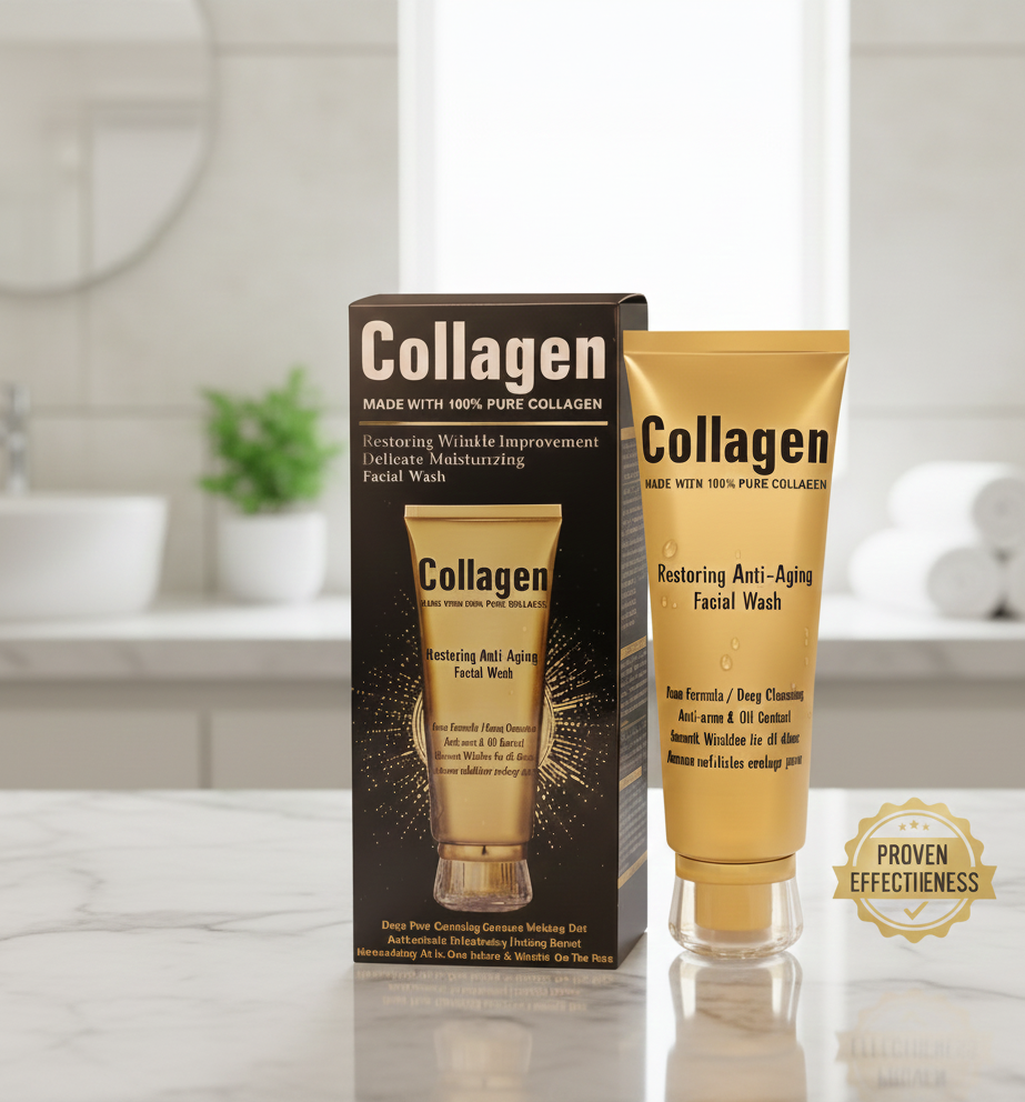 Collagen Restoring Anti-Aging Facial Wash - Deep Cleansing, Wrinkle Improvement, Oil Control & Delicate Moisturizing (120ml) - Image 2