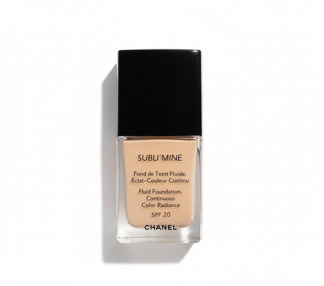 Chanel Sublimine Fluid Foundation Continuous Color Radiance SPF 20 Shade 101 Exact Champagne Long Lasting Smooth Finish 75ml - Image 4