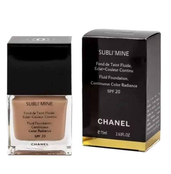 Chanel Sublimine Fluid Foundation Continuous Color Radiance SPF 20 Shade 101 Exact Champagne Long Lasting Smooth Finish 75ml - Image 3