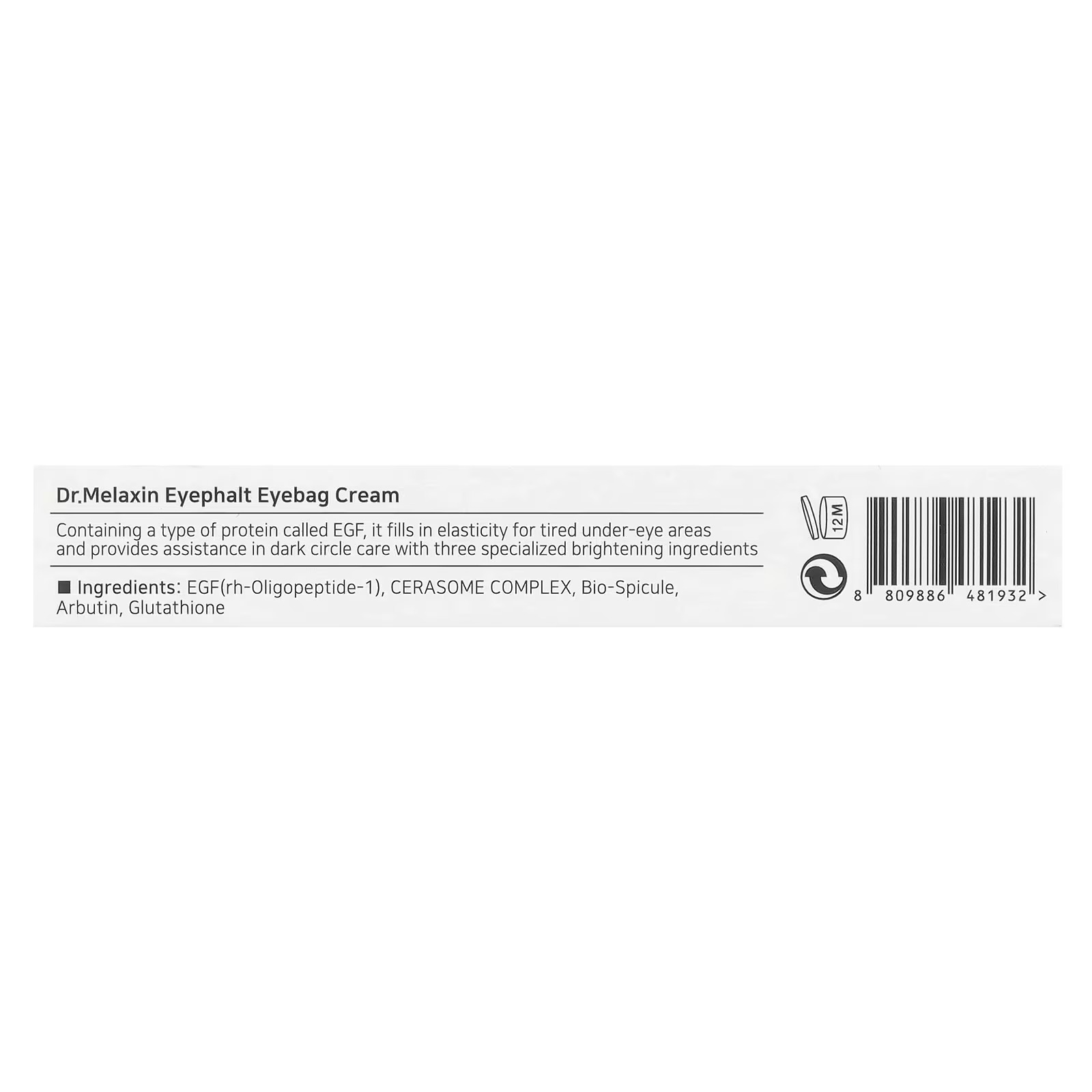 Dr Melaxin Eyephalt Eye Cream for Eyebags Dark Circles Puffiness Treatment Hydrating Under Eye Cream (10g) - Image 3