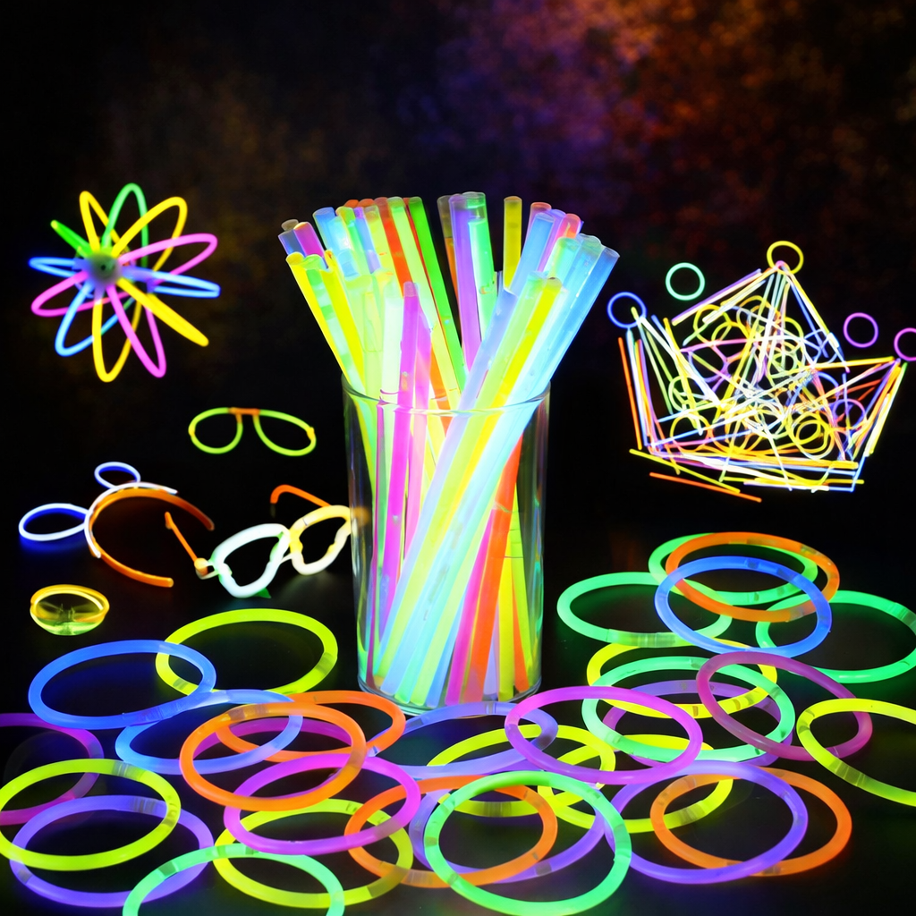 Deno Swim Premium Glow Sticks Party Pack (50pcs in 1 Box) – 8 Hours Long-Lasting Glow