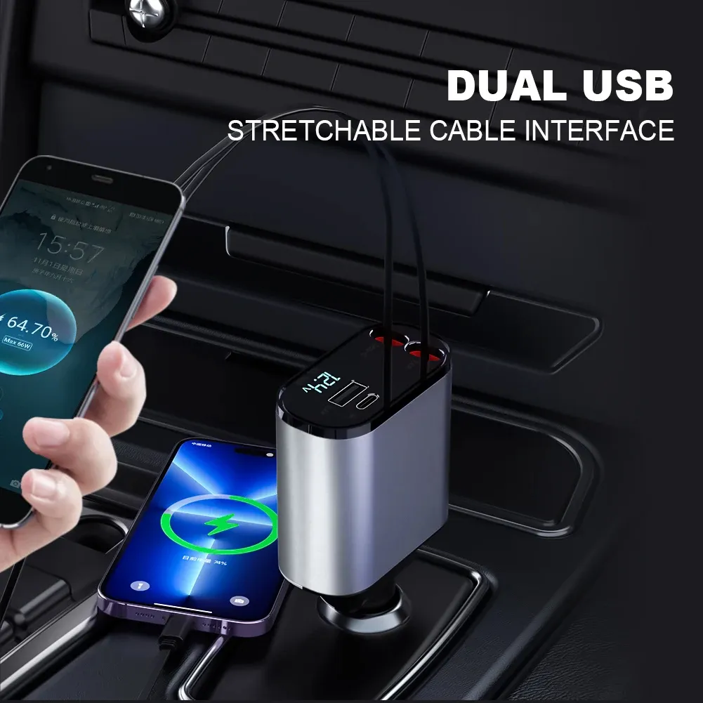 4 In 1 Multi Functional Car Charger Fast Charging With Star Light Providing Durable Quality - Image 3