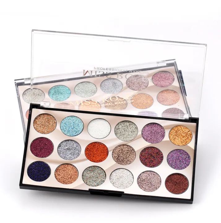 Miss Rose 18 Colors Sequins Glitter Powder High Gloss Pearly Eye shadow Palette - Image 3
