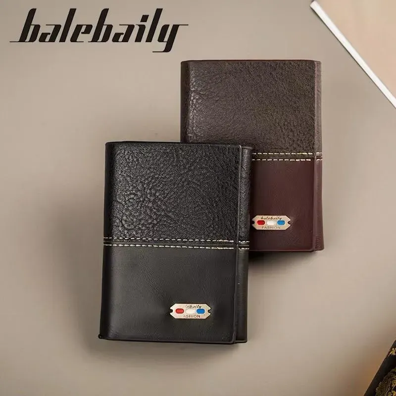 Balebaily Premium Tri-Fold Wallet for Men – 10 Card Slots, Secure Button Closure, Large Cash Pocket - Image 3