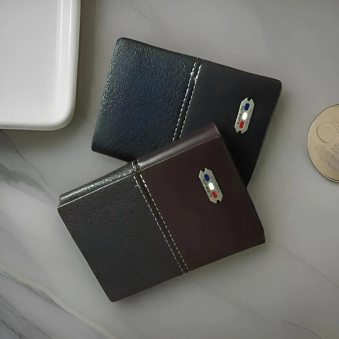 Balebaily Premium Tri-Fold Wallet for Men – 10 Card Slots, Secure Button Closure, Large Cash Pocket