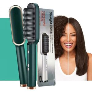 909 Hair Straightening Brush | Electric 2���in���1 Straightener & Curler | Heating Styling Comb | Quick 3���Minute Styling