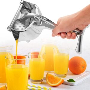 Stainless Steel Lemon & Orange Clip Handheld Fruit Juicer – Durable Manual Portable Citrus Squeezer for Kitchen & Baby Fruit Juice