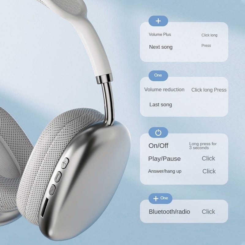 P9 Wireless Bluetooth Headphones with Noise Cancelling and Stereo Sound – Withbox (Random Color) - Image 2
