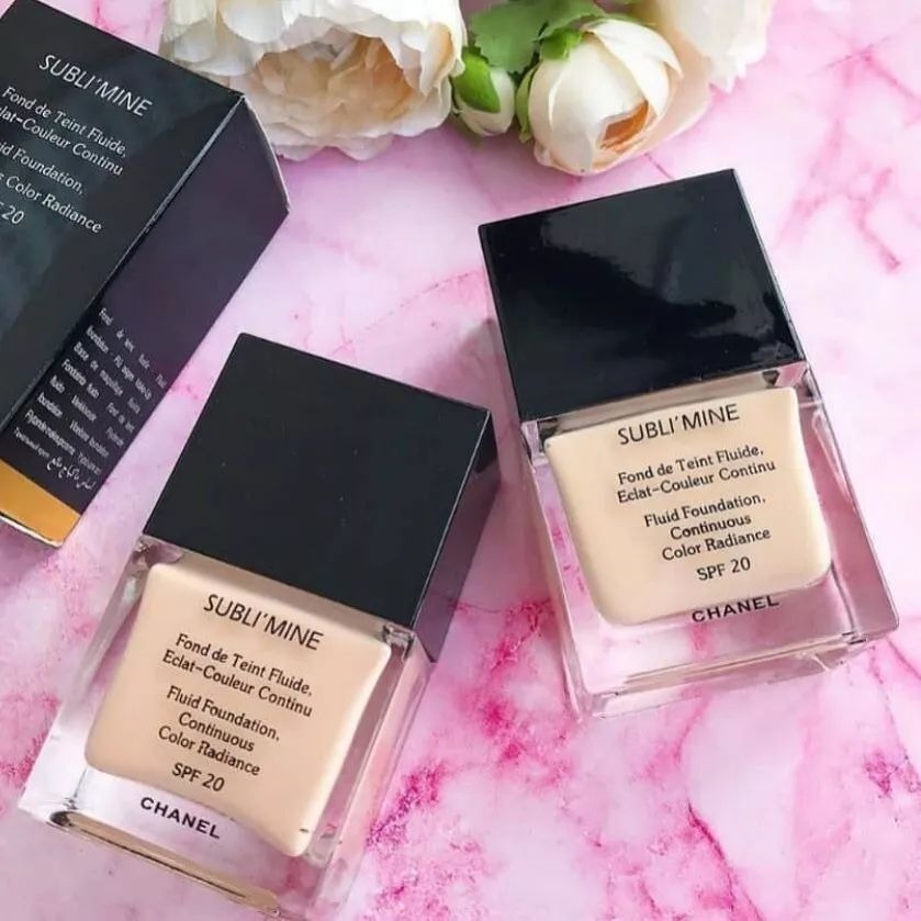 Chanel Sublimine Fluid Foundation Continuous Color Radiance SPF 20 Shade 101 Exact Champagne Long Lasting Smooth Finish 75ml - Image 2