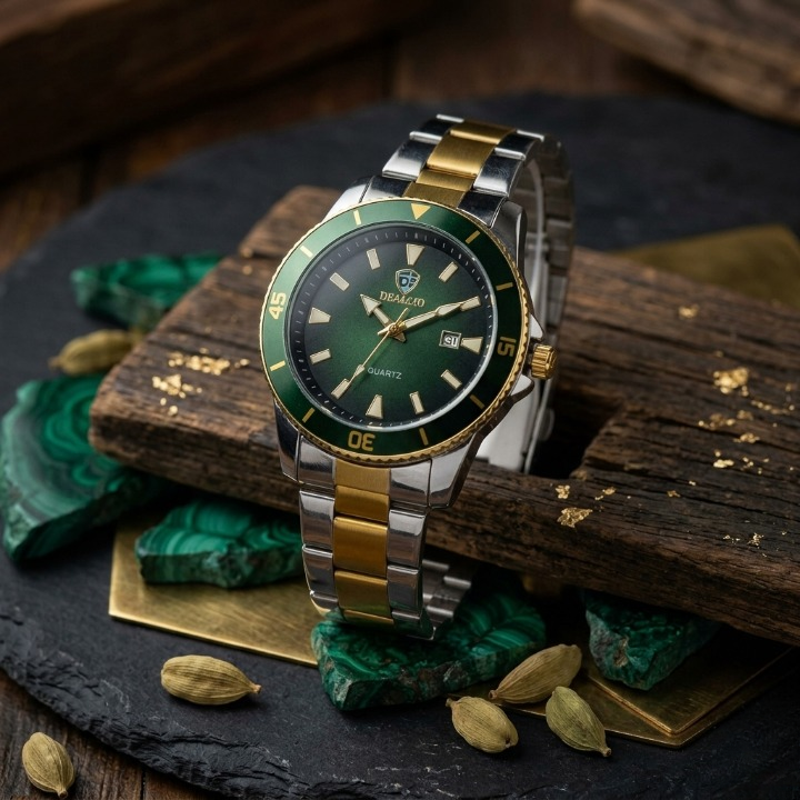 Premium Men's Stainless Steel Quartz Watch – Classic Dial Luxury Business Watch with Date Display ~ Without Box - Image 3