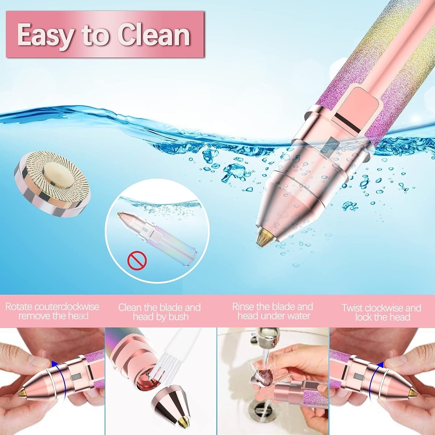 Portable Precision Electric Eyebrow Trimmer with Built-in LED Light – Compact & Travel-Friendly Grooming Tool - Image 2