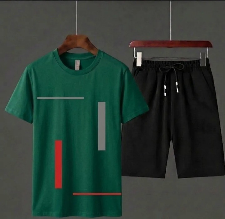 Pack of 2 Tracksuit 1 PCs shirt & 1 PCs short HY Boutique Men's Summer shirt & Shorts Tracksuit Set – Lightweight & Comfortable Casual Wear