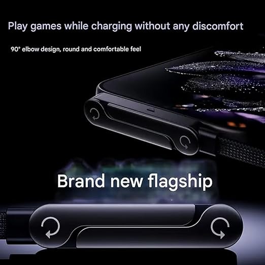 240W Type-C to Type-C Fast Charging Cable with Adjustable Stand – 1.5M PD 3.1 90° Elbow Gaming Cable - Image 2