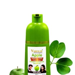 Yardlie Apple Hair Color Shampoo – 2-in-1 Natural Black & Brown Color + Cleanse Formula 400ml – Easy Use for Shiny, Healthy Hair