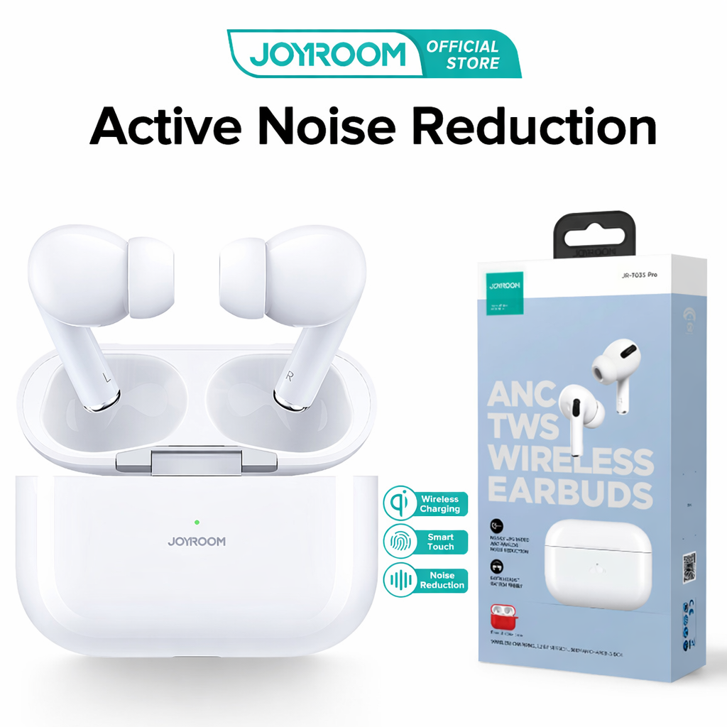 Joyroom JR-T03s Pro 2 ANC TWS Wireless Earbuds | Wireless Bluetooth Earbuds | HiFi Sound | Long Battery Life | Free Premium Case