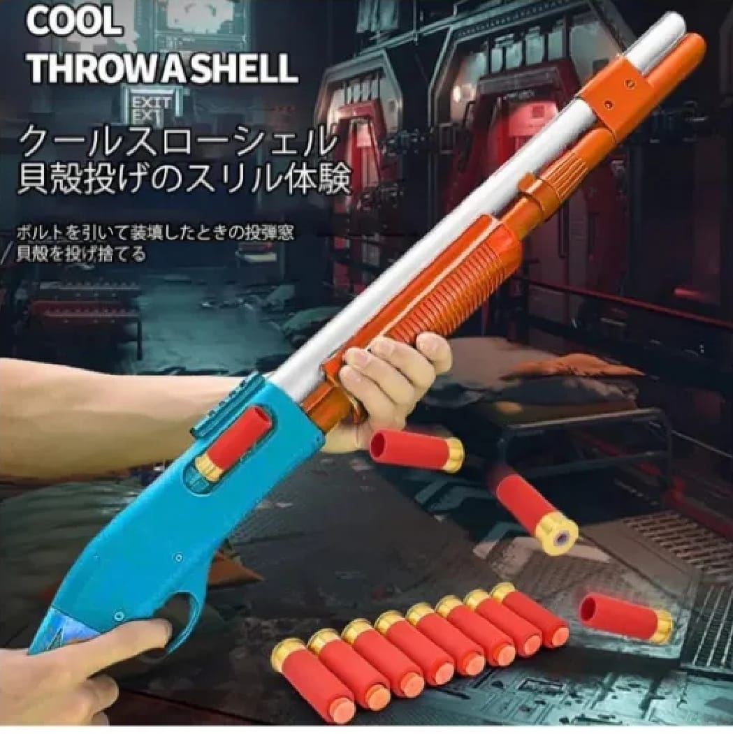 Soft Dart Shell Ejecting Shotgun Toy | Stylish Plastic Blaster | Safe for Kids | 24x7 Inches - Image 2