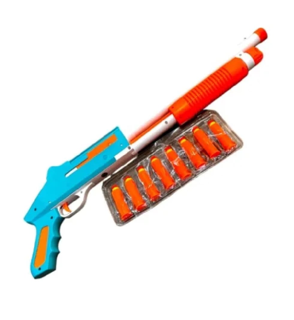 Soft Dart Shell Ejecting Shotgun Toy | Stylish Plastic Blaster | Safe for Kids | 24x7 Inches - Image 3