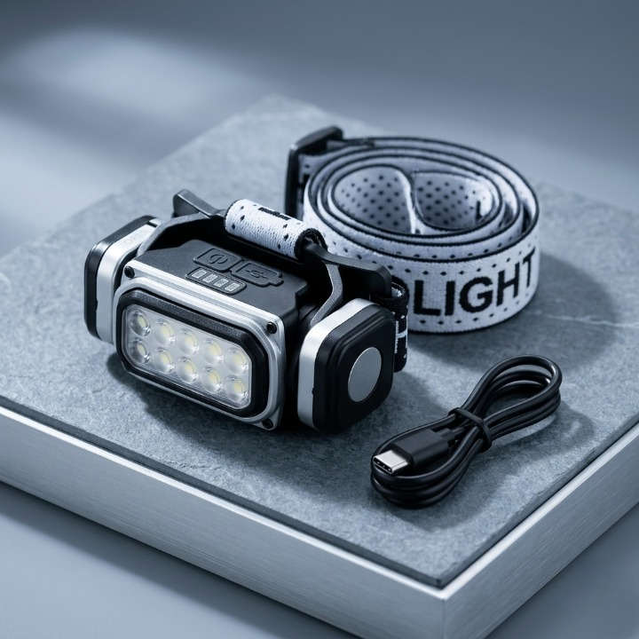 HX-T90 Ultra Bright Rechargeable LED Headlight – Multi-Mode Waterproof Headlamp with Magnetic Function & Type-C Fast Charging - Image 3