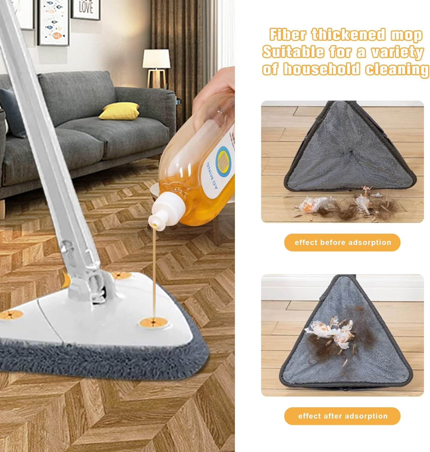 Royal's Triangle Shaped Microfiber Mop โSelf-Wringing Floor Dust Mop - Image 2