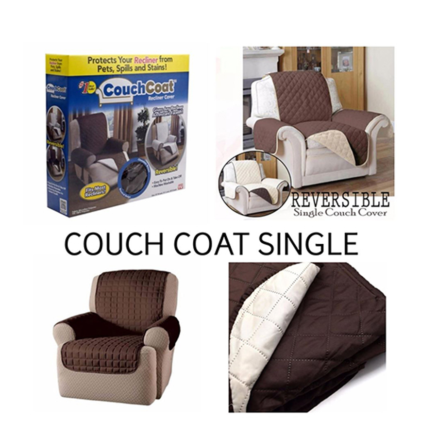 (single SofaR COVER) EVERSIBLE WASHABLE COUCH Sofa COAT COVER - - Image 4