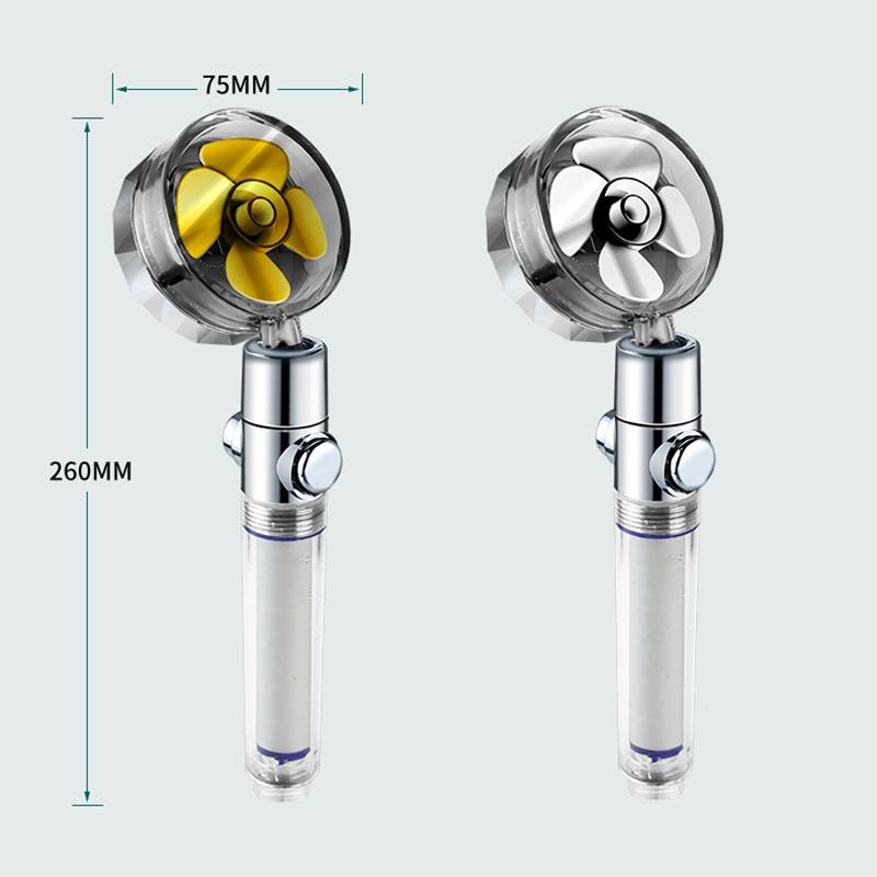 Pressurized Shower Head Turbine Shower Accessories One Piece Water Stop(random color) - Image 3