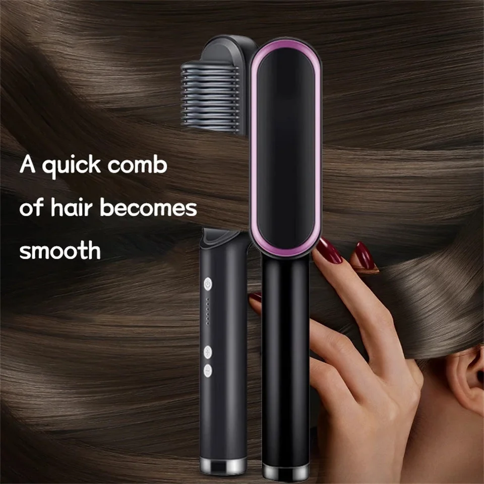 Hair Straightening Comb/Brush, Curling Comb Dual-Purpose Hair Straightener Styling Comb, Splint Does Not Damage The Inner Buckle for Professional Salon at Home (Random colors) - Image 3