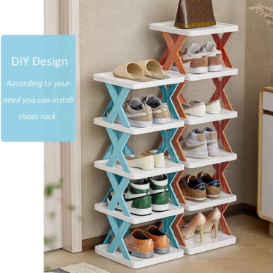 New Arrival Stackable Shoe Rack – Multi-layer Plastic Shoe Organizer for Entryway | Space-Saving Storage Cabinet (4, 5, 6 Layers) - Image 4