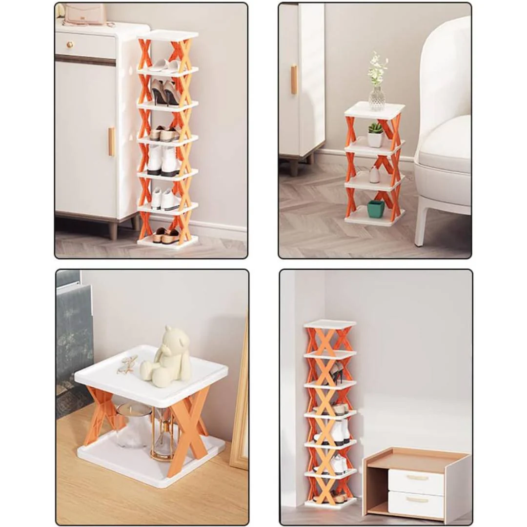 New Arrival Stackable Shoe Rack – Multi-layer Plastic Shoe Organizer for Entryway | Space-Saving Storage Cabinet (4, 5, 6 Layers) - Image 3