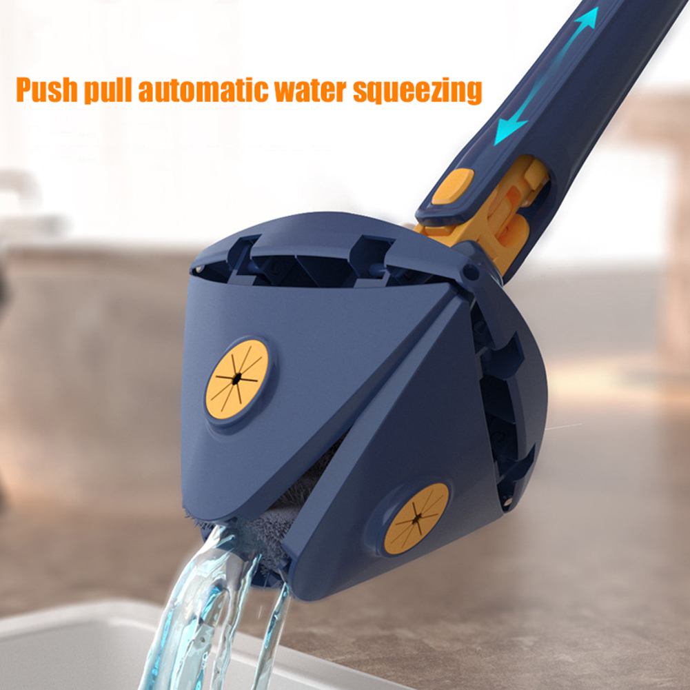 New Extended Triangle Mop 360 Twist Squeeze Wringing X-type Window Glass Toilet Bathrrom Floor Household Cleaning Ceiling Dusting – Each - Image 3