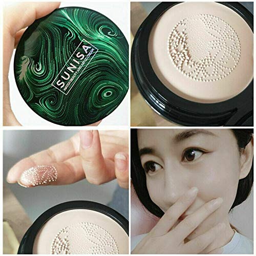 3 in 1 Makeup Deal Sunisa Foundation Base 20g Waterproof Mushroom Head Air Cushion BB Cream Nude Liquid Foundations +yanqina 36H liner + 5 in 1 lipstick Pen