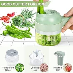 4 in 1 Handheld Electric Vegetable Cutter Wireless Food Processor for Garlic Pepper Chili Onion Celery Ginger Meat with Brush(random color )