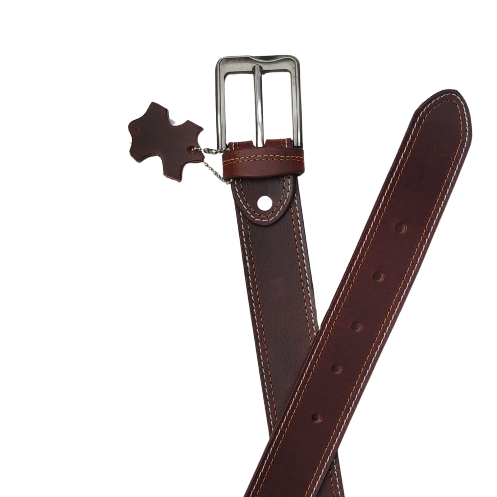 (Big Size) - Men Buffalo pull-up leather | Waist Belt for boys & Mens (Maroon) - Image 2