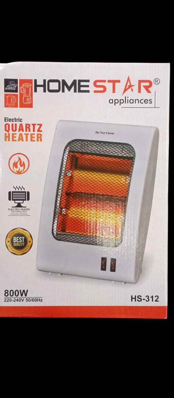 Electric Quartz 800W 2 Rod Electric Heater (HS-312) - Image 3
