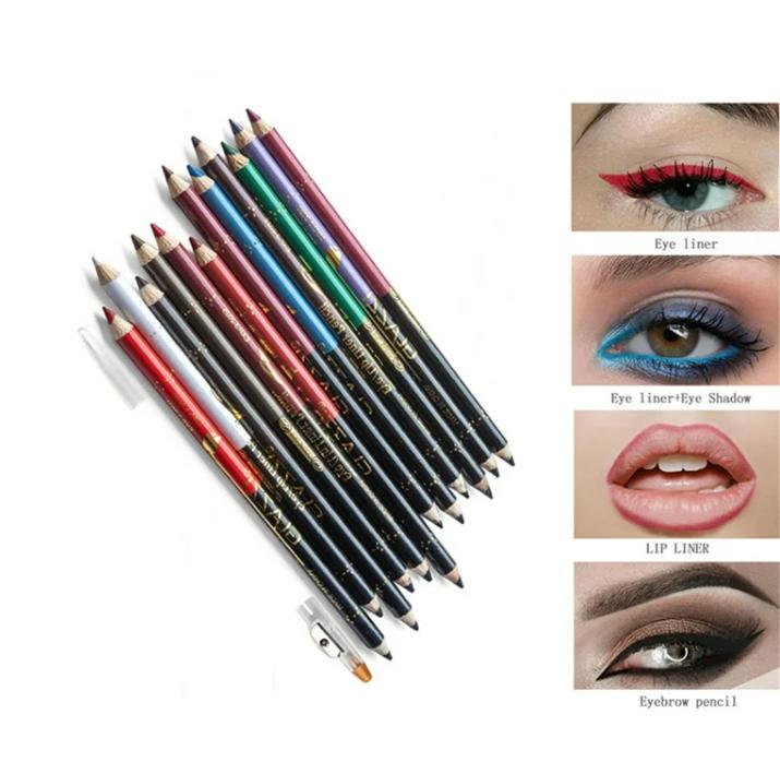 ( Pack of 12 )2 in 1 colors eye pencil multipurpose Eye Pencil (Random color ) - Image 3