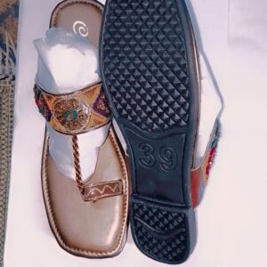 Kolhapuri Chappal Design No. 25-75 – Elegant Beige Color Traditional Footwear (With Box )
