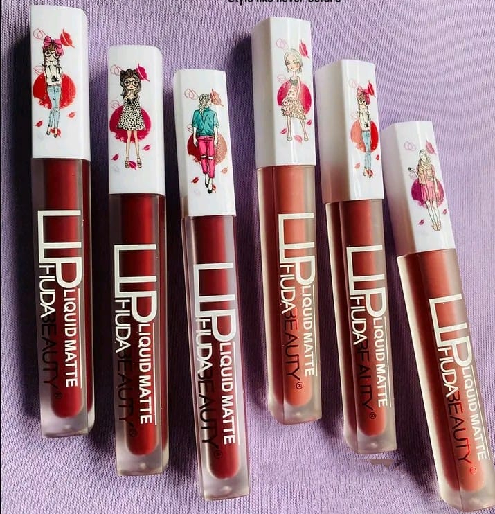 6-Piece Matte Lip Gloss Set – Multicolor Shades, Long-Lasting Liquid Formula, Velvet Finish - Random Shades (without box) - Image 2