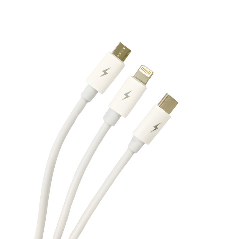 SOVO High Quality 3-in-1 Fast Charging Cable – Multi Charging Cable for Micro USB, Type-C & Lightning Devices - Image 2