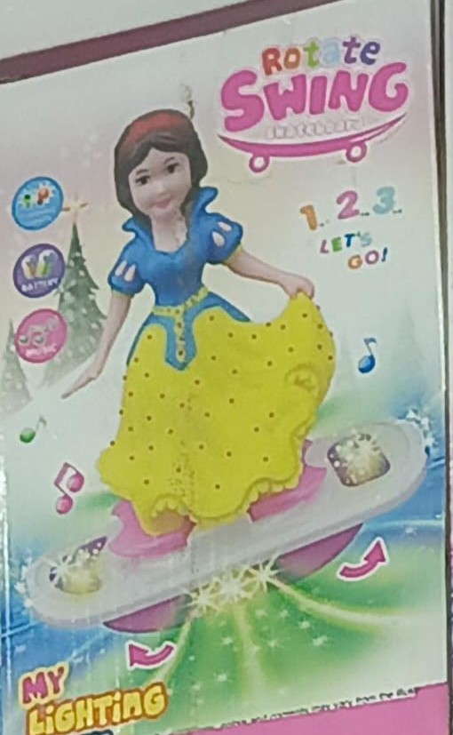 Balance Car Doll With Rotation Musical Sound 3d Lighting Universal Movement And Battery Operated Princess Toy - Image 4