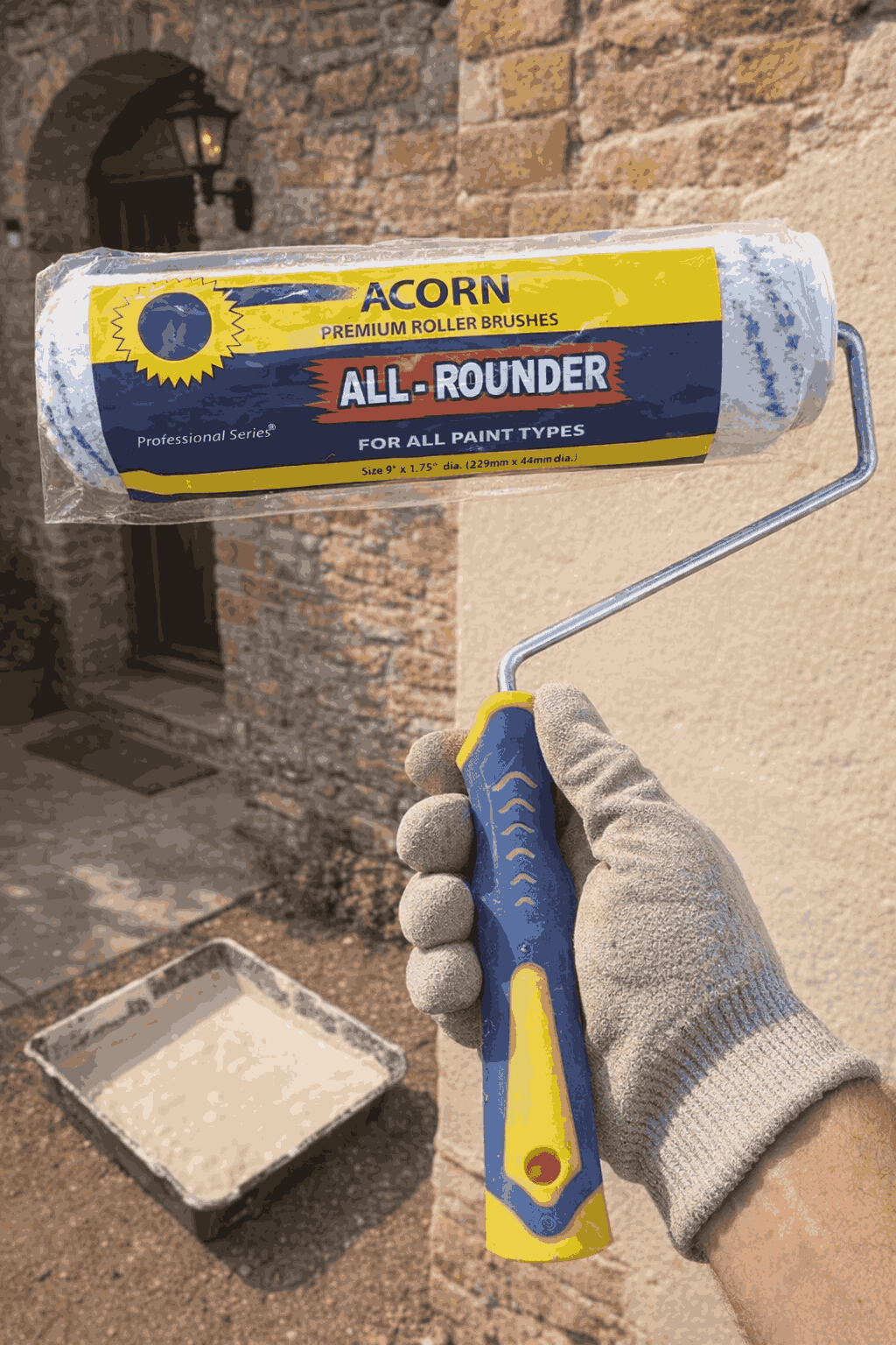 Acorn Premium All-Rounder 9-Inch Paint Roller – Professional Series Multi-Purpose Painting Tool with Ergonomic Grip – High-Quality Roller for All Paint Types - Image 3