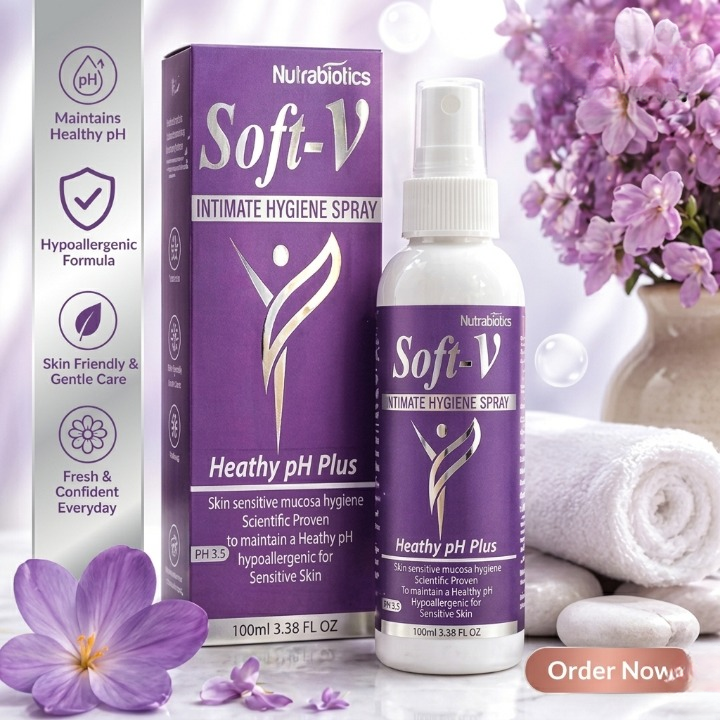 Soft V Intimate Hygiene Spray Healthy PH Plus 100ml Dermatologist Tested Formula 100ml