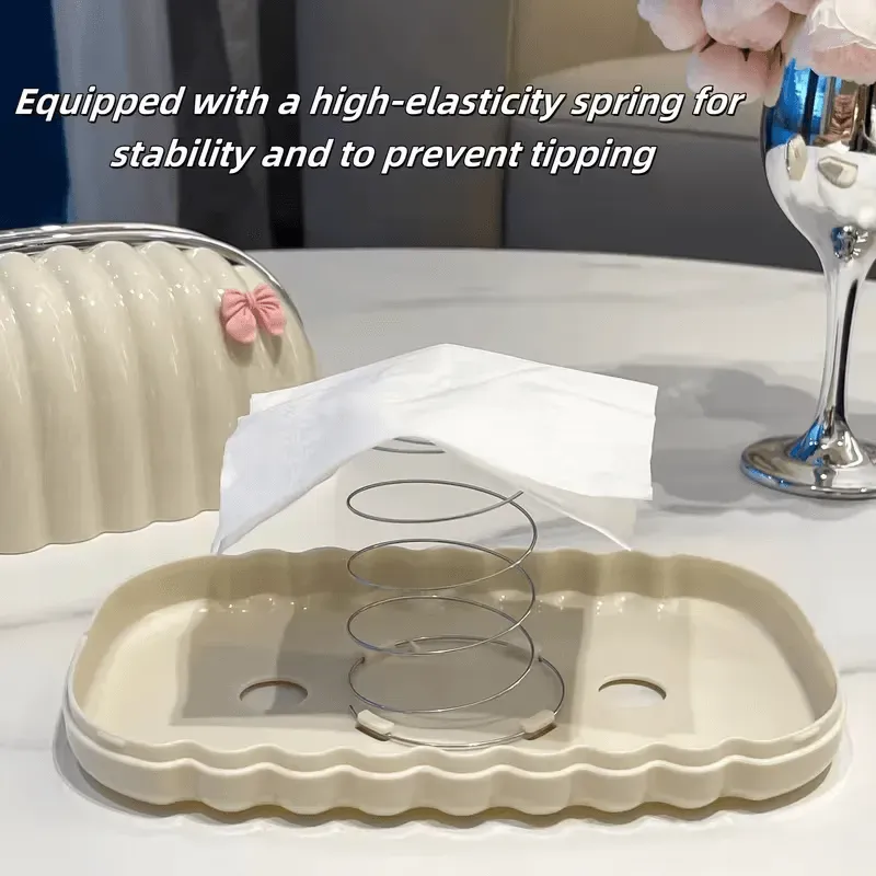 Luxury Shell Shape Tissue Box – Elegant Wave Pattern Paper Napkin Dispenser for Home & Office Decor - Image 4