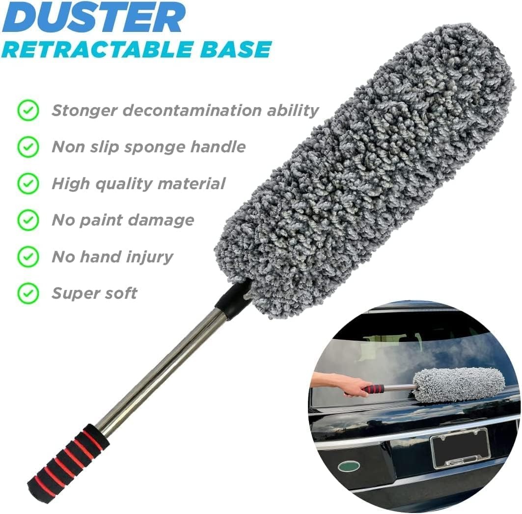 Car Duster Kit Microfiber Brush Exterior Interior Scratch Free Cleaning Tool For Car Truck SUV RV Motorcycle - Image 3