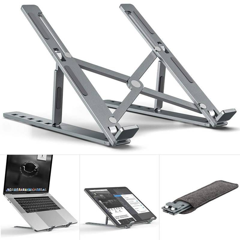 Metal Laptop Stand | Adjustable Foldable Laptop Stand | Portable Laptop Stand With Box & Cover - Image 2
