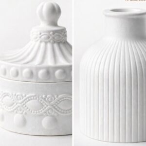 Aesthetic 3-Piece Organizer & Home Decor Set with Oval Tray, Mini Vase & Decorative Storage Box | Vanity, Coffee Table & Bedroom Decoration