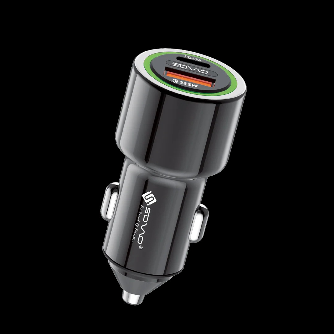SOVO Fast Car Charger with USB PD, QC 3.0 and Super VOOC Support for All Mobile Devices - Image 3