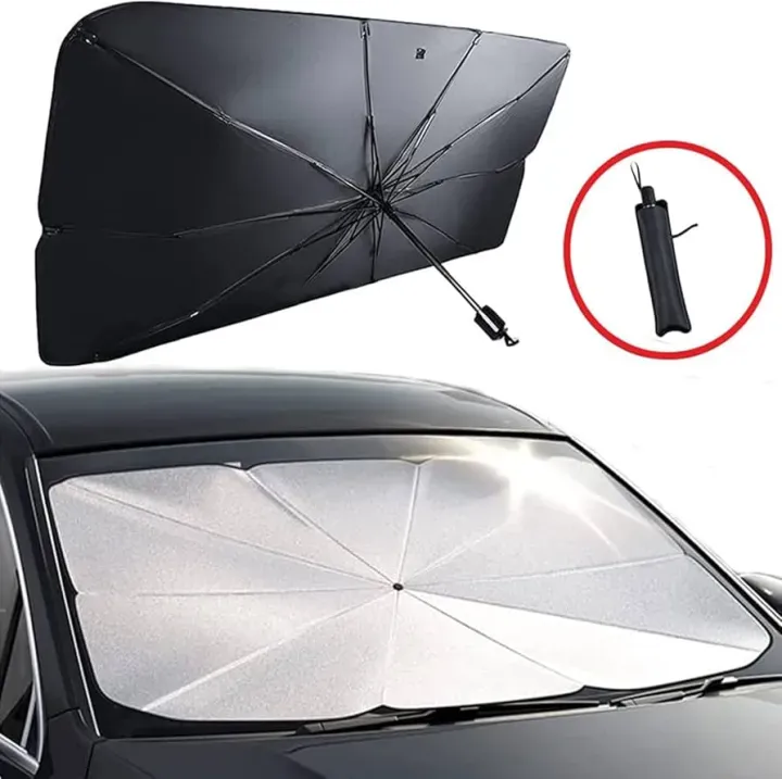 Premium Car Windshield Sun Shade Umbrella – Foldable Auto Front Window UV Reflector Blockout Shield - Image 3