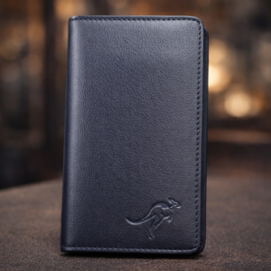 Premium Men’s Long Leather Wallet – Multi-Slot Executive Bifold with Embossed Kangaroo Logo