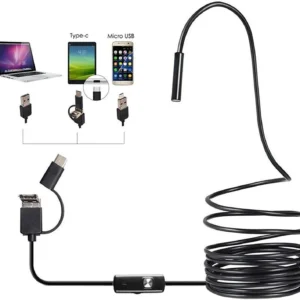 3 In 1 Type C / Micro USB / PC Endoscope Camera 3.5m With HD Lens, Adjustable LED Lights & IP67 Waterproof Design
